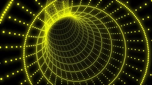 Technology wireframe tunnel Futuristic 3D wormhole