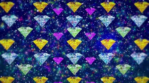 Farbenfrohe fallende Diamantenschleife