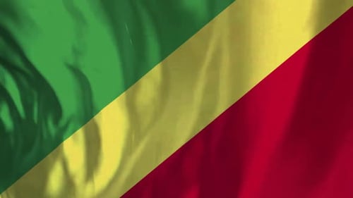 Republic of the Congo National Flag Waving Animation Loop