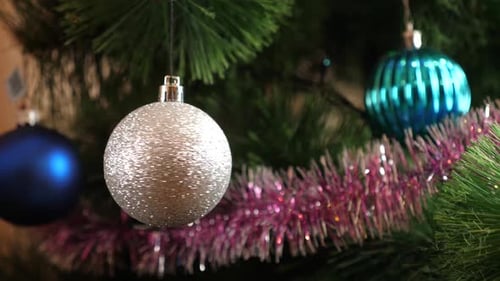 Christmas Tree Ornaments and Festive Holiday Tinsel