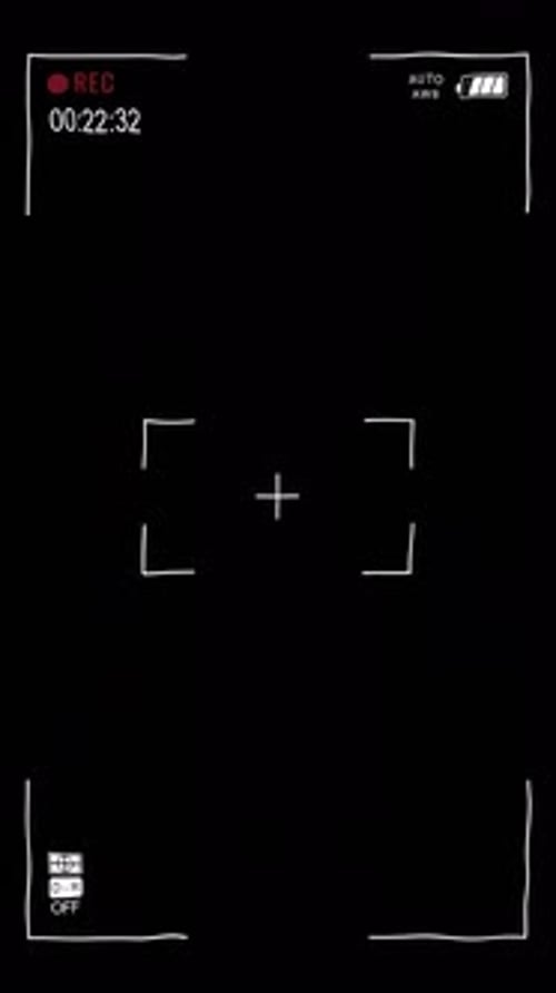 Tela de gravação em preto e branco da filmadora