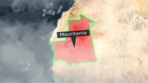 Animated Country Highlight on World Map with Location Pin