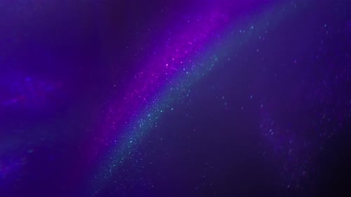 Cosmic Abstract Background with Glittering Purple and Blue Particles