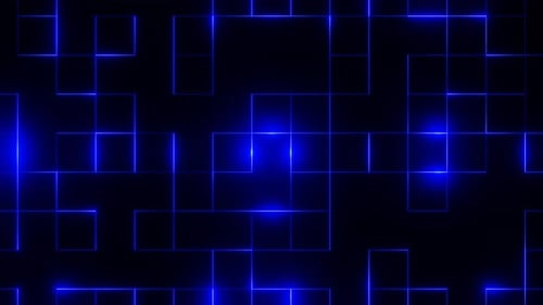 Animación Vj Loop de fondo de patrones brillantes abstractos cuadrados azules en 4K
