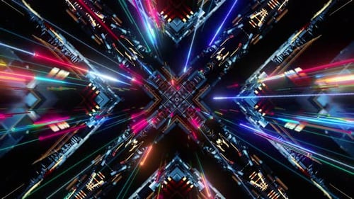 Techno Colorful Tunnel