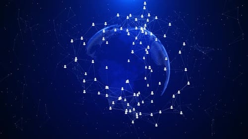 Global Network Futuristic Hub Hologram Showcasing a Holographic Earth Intricate Network Connections