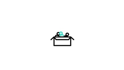 Minimal Line Art Icons Reveal from a Box Animation