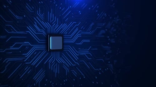 Futuristic Tech Circuit Board Digital Connection Loop