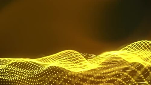 Abstract Golden Waveform Particle Animation Background