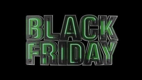 Animated Black Friday Sale Advertisement on Black Background