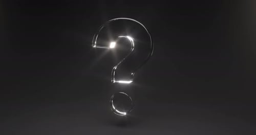 Crystal Clear Question Mark - Dark Version - 4K