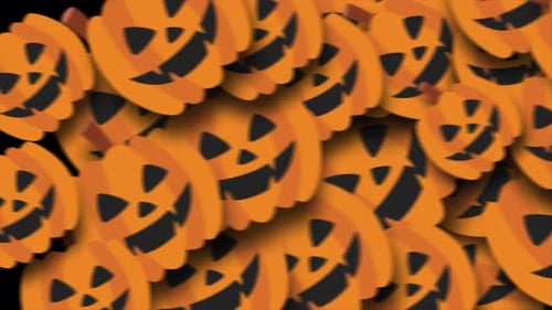 Halloween Pumpkins Transition Alpha Channel 4K