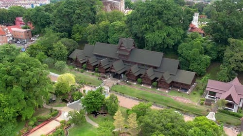Musée du palais du sultanat de Melaka à Malacca, en Malaisie, une reconstruction moderne du palais de Malacca