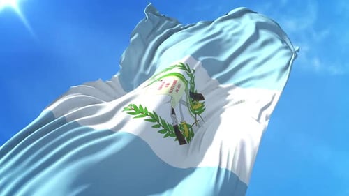 Drapeau du Guatemala, vue à angle bas
