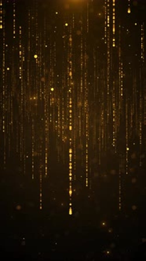 Golden particles shining stars dust bokeh flare glitter awards dust abstract background. Futuristic
