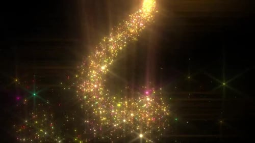 Sparkling Golden Glitter Particle Light Trail Animation