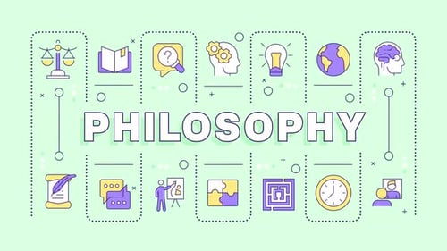 Philosophy Title Reveal with Educational Line Icons