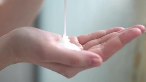 Shower Gel Application for Hair Care