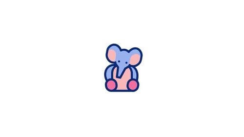 Cute Animated Elephant Icon