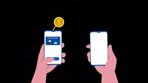 Animated Digital Payment Mobile Transaction Flat Design