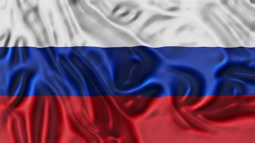 Animated Russian Flag with Realistic Fabric Motion
