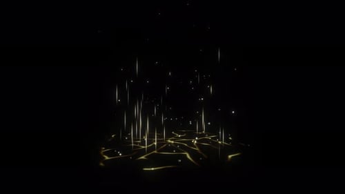 Abstract Dynamic Glowing Golden Lines Animation