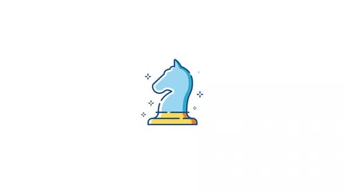 Minimalist Animated Chess Knight Icon