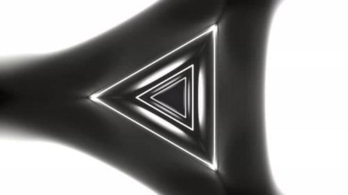 White Mystical Flashing Triangle Corridor Background Vj Loop In 4K