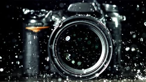 Camera in Heavy Rain Filmed on a Highspeed Camera at 1000 Fps