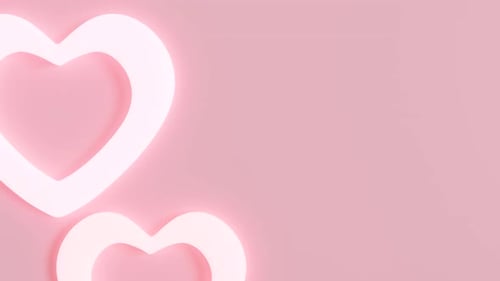 Soft Pink Glowing Hearts Animated Background