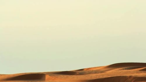 Desert Landscape/Panning From Sky To Sand Dunes In Desert/Sahara Desert Horizon/Waves On Sand Dun...