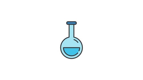 Animated Lab Flask with Bubbling Liquid