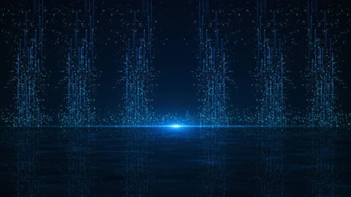Futuristic Blue Digital Data Stream Background