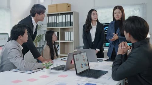 Group of teamwork businessman working and brainstorming in office
