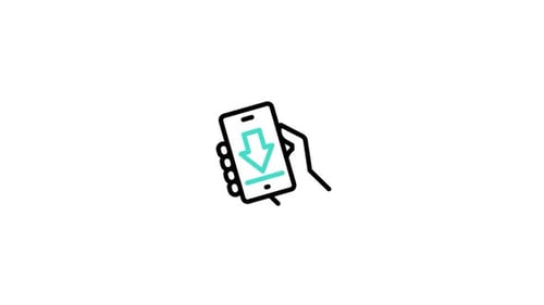 Hand Holding Smartphone with Download Icon Animation