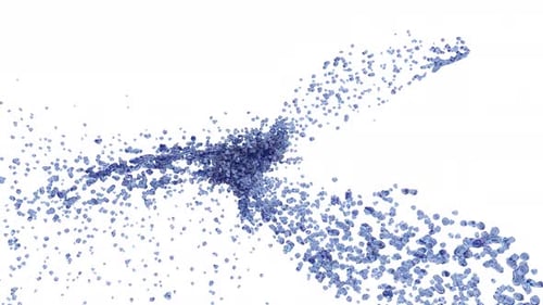 Splash Blue Ink on Transparent Back