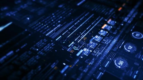 Futuristic Matrix Data Simulation HUD Background 14