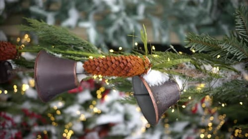 Festive Bells and Pine Cones Decoration for Christmas