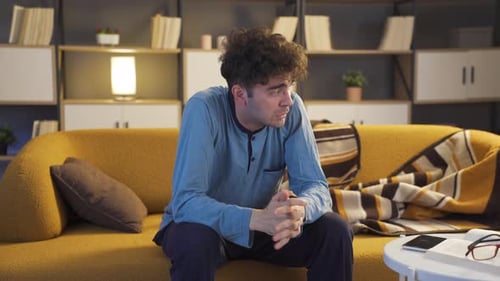 Man with anxiety disorder.