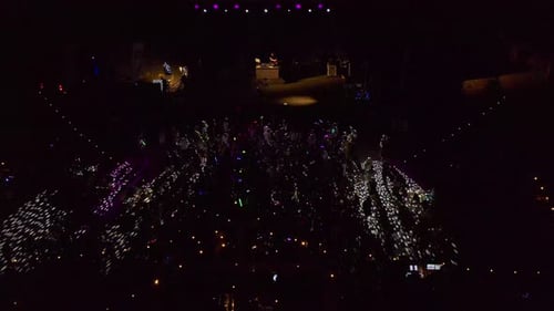 Night Club Party Aerial view in the summer, aerial view