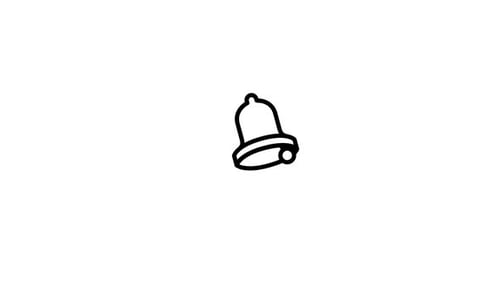 Flat Design Animated Notification Bell Icon for Social Media