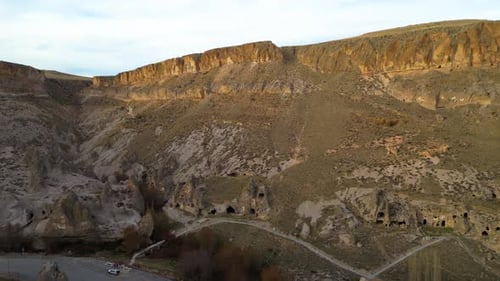Aerial View of Cappadocia Canyon Landscape