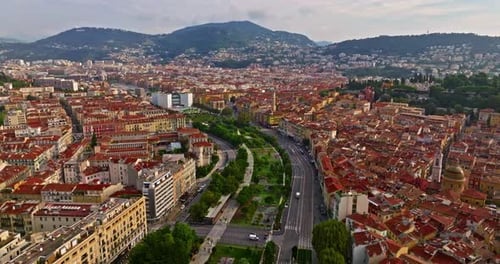 Aerial View of the Historical Cityscape Nice France French Riviera