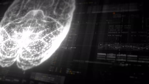 Animated Futuristic Brain Scan Data Interface