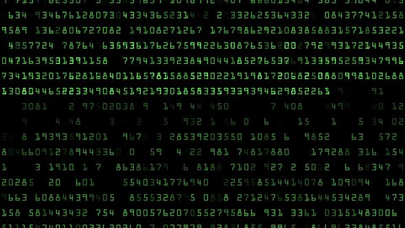 Animated Green Digital Code Data Stream, Motion Graphics ft. numbers ...