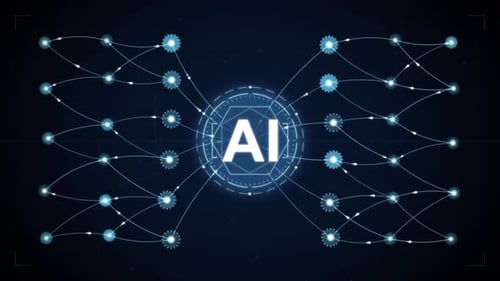 Künstliche Intelligenz Neuronale Netzwerkverbindungen Animierte Hintergrundschleife