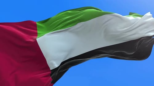 United Arab Emirates Flag Waving Seamless Loop