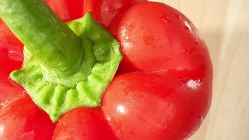 Macro Shot of a Red Bell Pepper