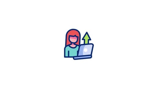 Animated Flat Design Icon of Business Growth and Success
