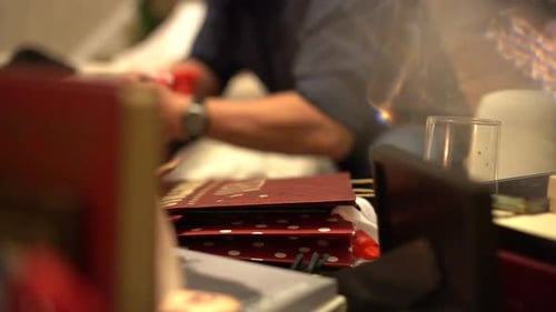 Christmas Gift Bags on Table